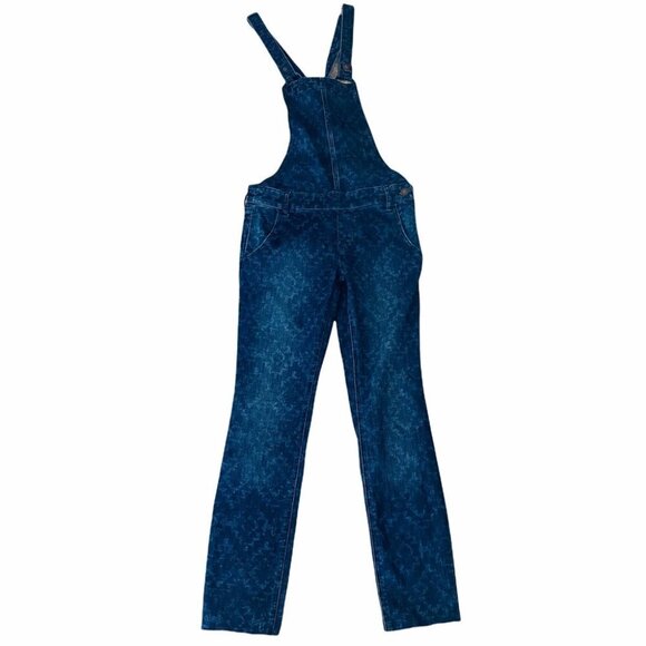 Hollister Tribal Print Jeans Jumpsuit Denim Bib Overall Sz XS - Picture 2 of 14
